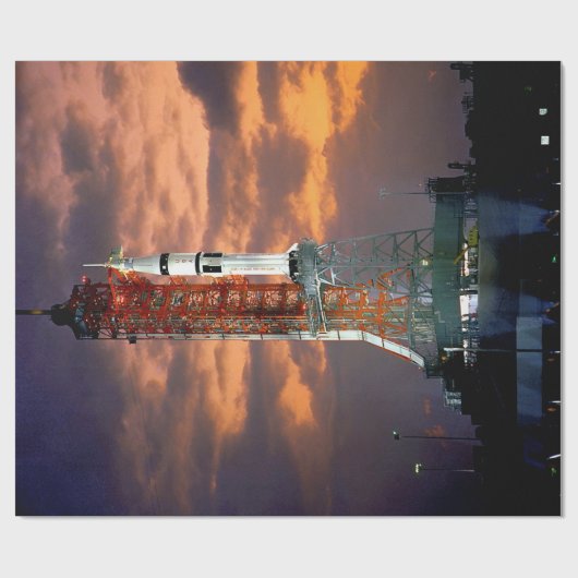 NASA Apollo Soyuz Start Sunrise Launchpad Cadeaupapier (Vlak)