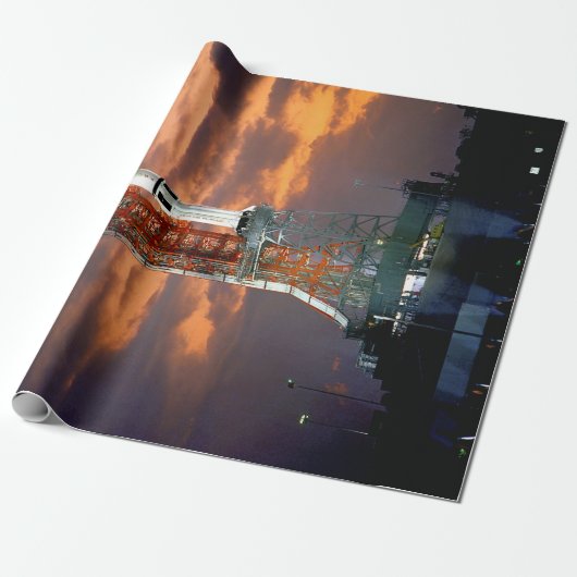 NASA Apollo Soyuz Start Sunrise Launchpad Cadeaupapier (Uitgerold)
