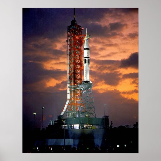 NASA Apollo Soyuz Start Sunrise Launchpad Poster (Voorkant)