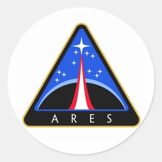 NASA Ares-raket Logo Ronde Sticker (Voorkant)
