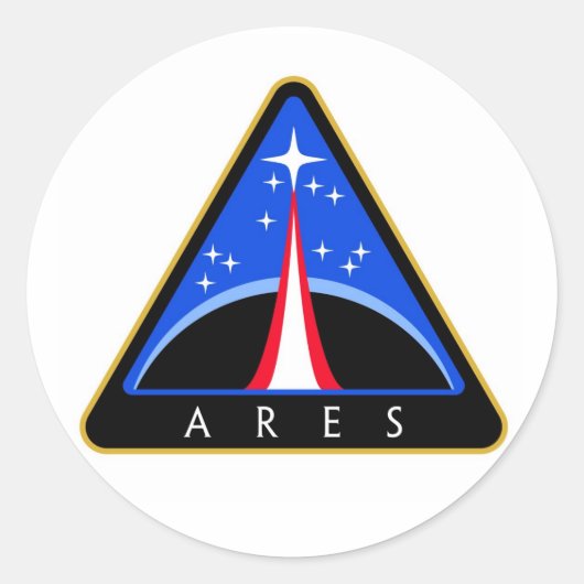 NASA Ares-raket Logo Ronde Sticker (Voorkant)