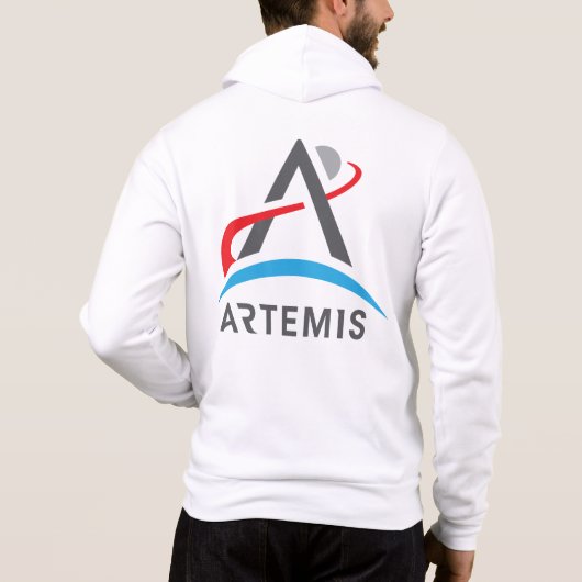 NASA Artemis Logo Full-Zip Rocket White Hoodie (Achterkant)