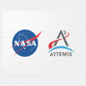 NASA Artemis Logo Rocket White Fleece Deken (Voorkant (Horizontaal))