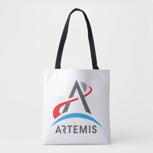 NASA Artemis Logo Rocket White Tote Bag (Voorkant)