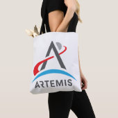 NASA Artemis Logo Rocket White Tote Bag (Dichtbij)
