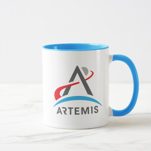 NASA Artemis Logo Uranus Blauw/Wit Mok (Rechts)