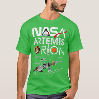 Nasa Artemis Orion Space Launch System SLS Schemat T-shirt