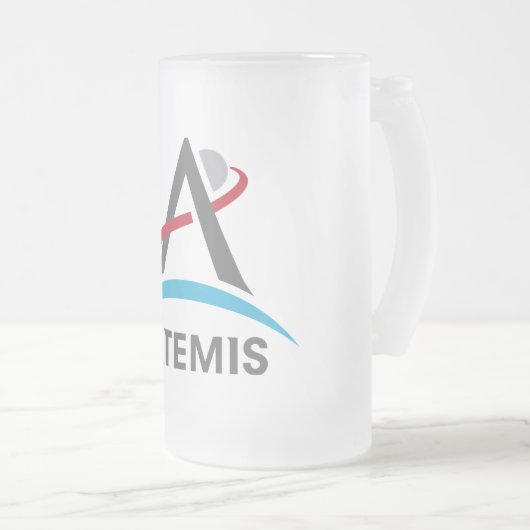 NASA Artemis Program Logo Mars 2024 Astronaut Matglas Bierpul (Voorkant rechts)