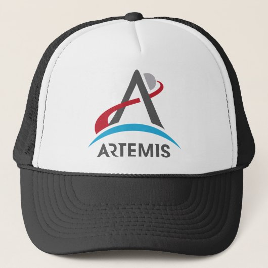 NASA Artemis Program Logo Mars 2024 Astronaut Trucker Pet (Voorkant)