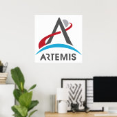 NASA Artemis Programma Logo Mars 2024 Astronaut Poster (Thuiskantoor)