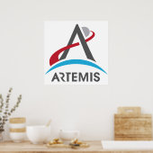 NASA Artemis Programma Logo Mars 2024 Astronaut Poster (Keuken)