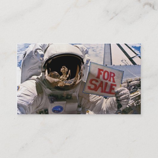 NASA Astronaut Holding Sign. - Aangepaste tekst to Visitekaartje (Achterkant)