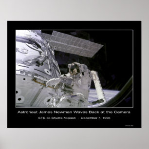 NASA Astronaut Newman Waves Terug in camera Poster