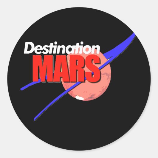 NASA-bestemming Mars Logo Ronde Sticker (Voorkant)