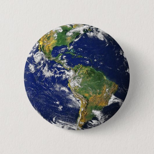 Nasa blauwe marmer ronde button 5,7 cm (Voorkant)