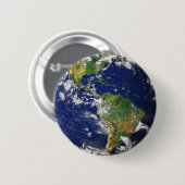 Nasa blauwe marmer ronde button 5,7 cm (Voorkant /achterkant)