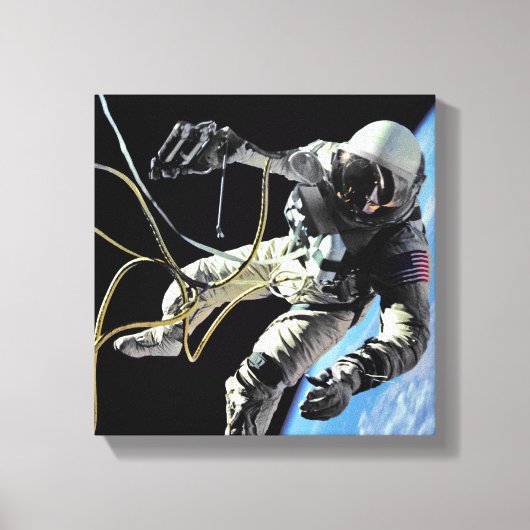 NASA Eerste Amerikaanse Astronaut Ruimtewandeling Canvas Afdruk (Voorkant)