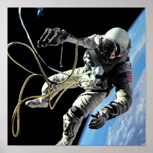 NASA Eerste Amerikaanse Astronaut Ruimtewandeling  Poster
