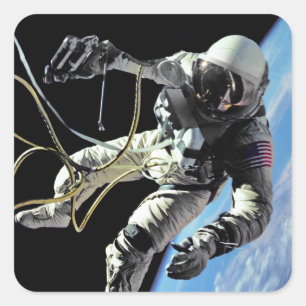 NASA Eerste Amerikaanse Astronaut Ruimtewandeling  Vierkante Sticker