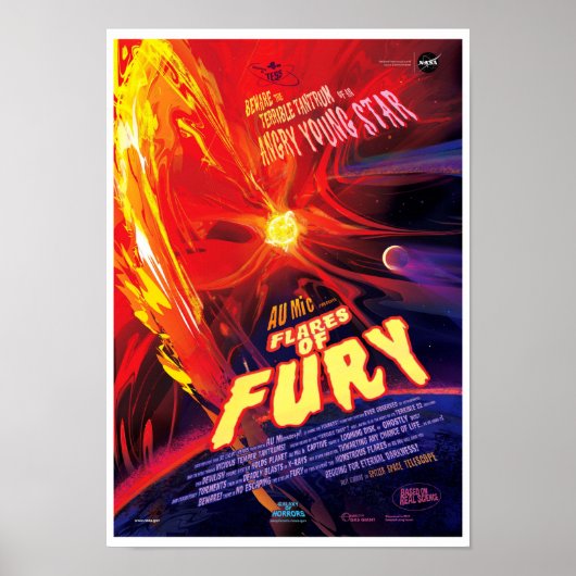 NASA Exoplanet Travel Bureau Flares of Fury Poster (Voorkant)