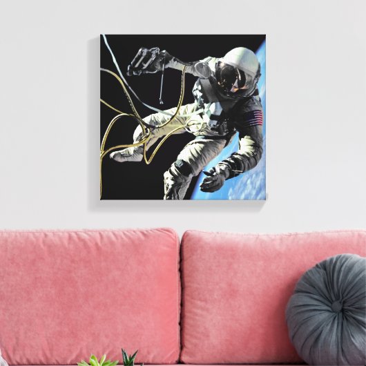NASA First American Astronaut Spacewalk Photo Canvas Afdruk (Insitu (Woonkamer))