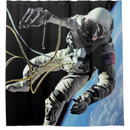 NASA First American Astronaut Spacewalk Photo Douchegordijn