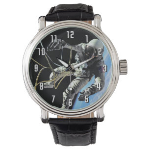 NASA First American Astronaut Spacewalk Photo Horloge