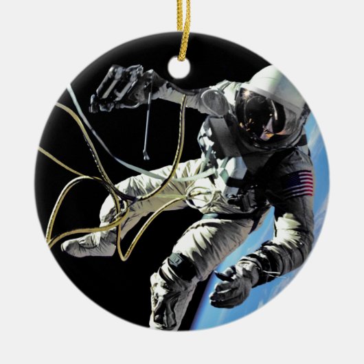 NASA First American Astronaut Spacewalk Photo Keramisch Ornament (Voorkant)