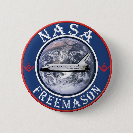 NASA Freemason Ronde Button 5,7 Cm (Voorkant)