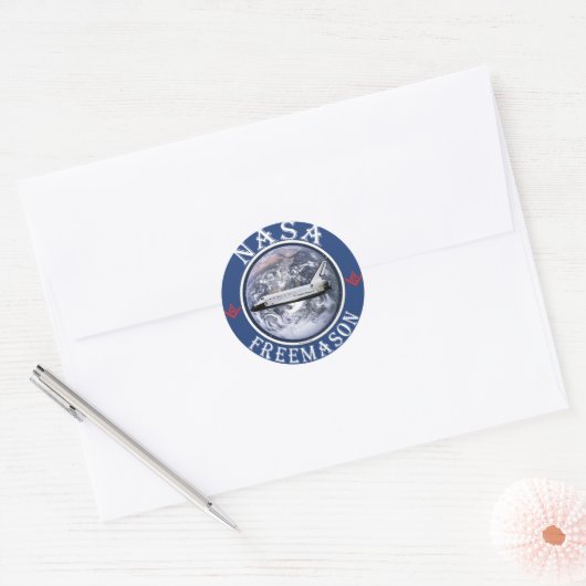 NASA Freemason Ronde Sticker (Envelop)