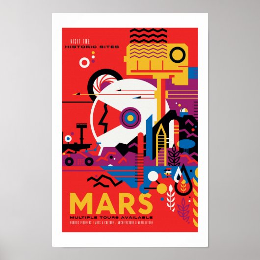 NASA Future Travel Poster - Bezoek Planet Mars (Voorkant)