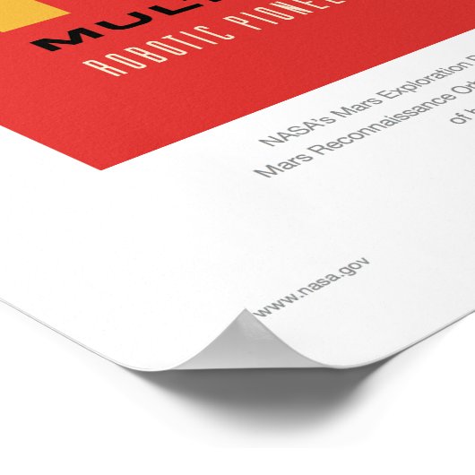 NASA Future Travel Poster bezoekt Mars Space  (Hoek)