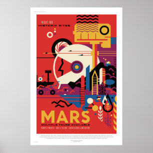NASA Future Travel Poster bezoekt Mars Space 
