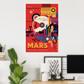 NASA Future Travel Poster bezoekt Mars Space (Thuiskantoor)