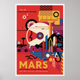 NASA Future Travel Poster bezoekt Mars Space