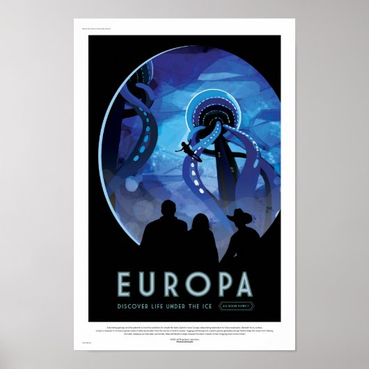 NASA Future Travel Poster - Jupiter's Moon Europa (Voorkant)