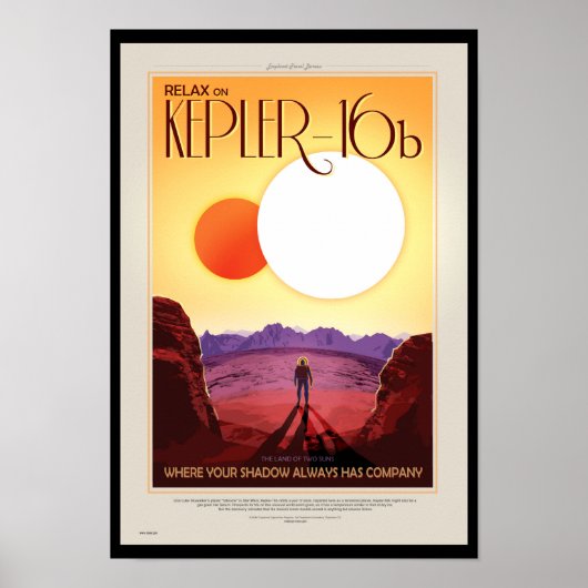 NASA Future Travel Poster - Relax op Kepler 16b (Voorkant)