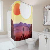 NASA Future Travel Poster - Relax op Kepler 16b Douchegordijn (In situ)