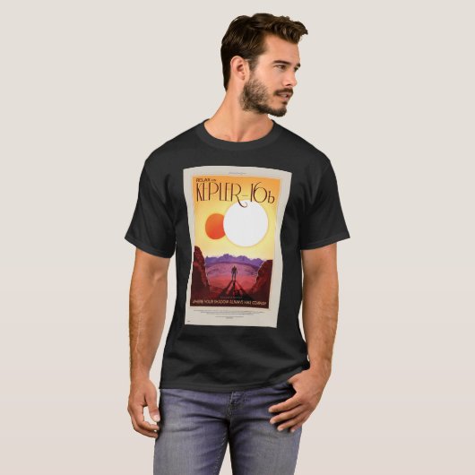 NASA Future Travel Poster - Relax op Kepler 16b T-shirt (Voorkant volledig)