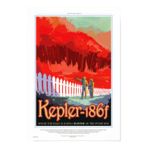 NASA Future Travel Sci Fi Poster - Kepler 186f