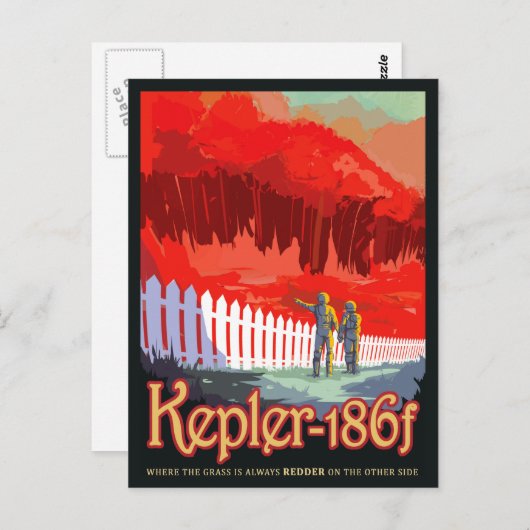 NASA Future Travel Sci Fi Poster - Kepler 186f Briefkaart (Voorkant / Achterkant)