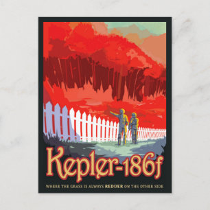 NASA Future Travel Sci Fi Poster - Kepler 186f Briefkaart