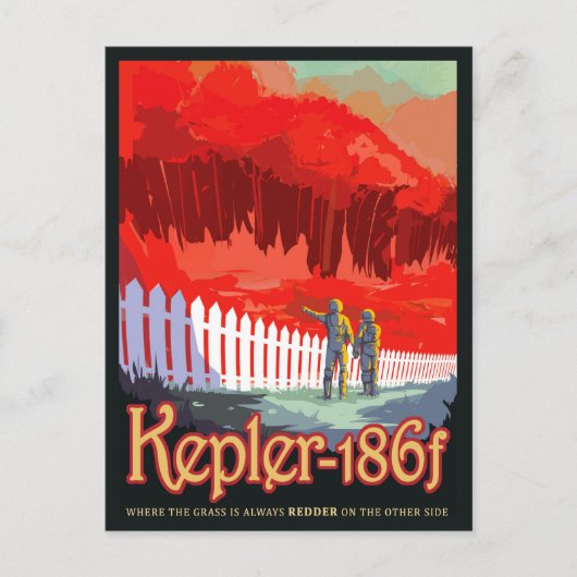 NASA Future Travel Sci Fi Poster - Kepler 186f Briefkaart (Voorkant)