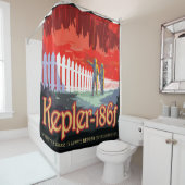 NASA Future Travel Sci Fi Poster - Kepler 186f Douchegordijn (In situ)