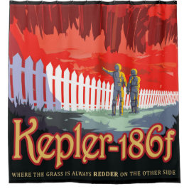 NASA Future Travel Sci Fi Poster - Kepler 186f Douchegordijn