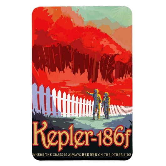 NASA Future Travel Sci Fi Poster - Kepler 186f Magneet (Verticaal)