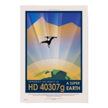 NASA Future Travel Sci Fi Poster - Super Earth