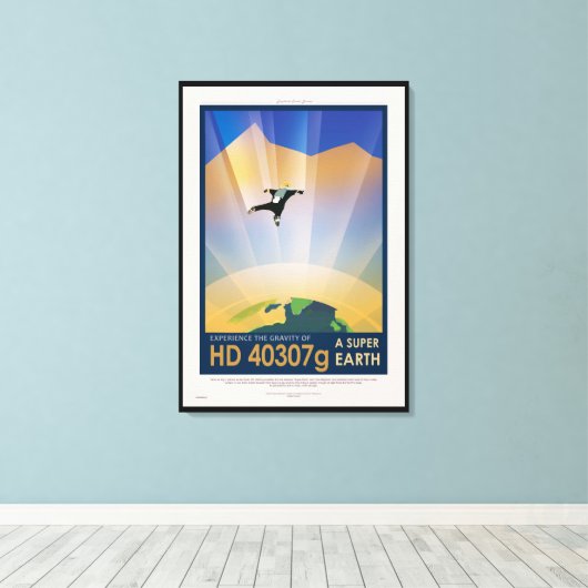 NASA Future Travel Sci Fi Poster - Super Earth Canvas Afdruk (Insitu (Houten vloer))