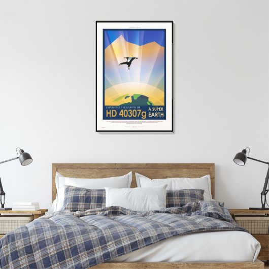 NASA Future Travel Sci Fi Poster - Super Earth Canvas Afdruk (Insitu (Slaapkamer))