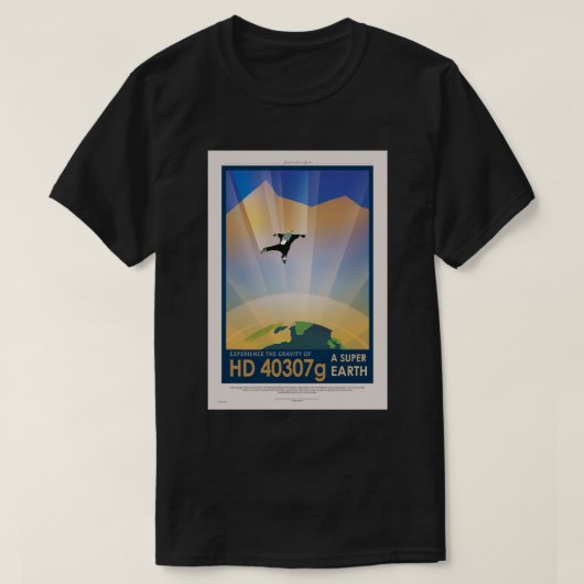 NASA Future Travel Sci Fi Poster - Super Earth T-shirt (Design voorkant)